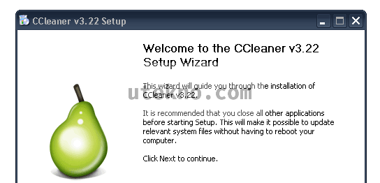 CCleaner installer dialog