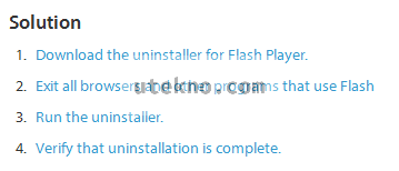 Adobe Flash uninstallation solution