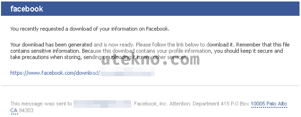 Facebook email backup ready