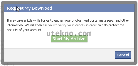 Facebook Request My Download Start My Archive