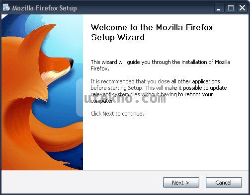 Mozilla Firefox install dialog