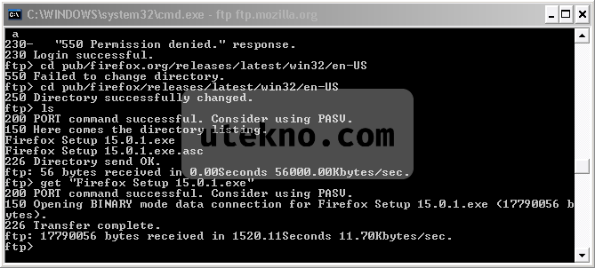 Windows command prompt FTP Firefox latest download