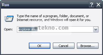 Windows run dialog explorer.exe