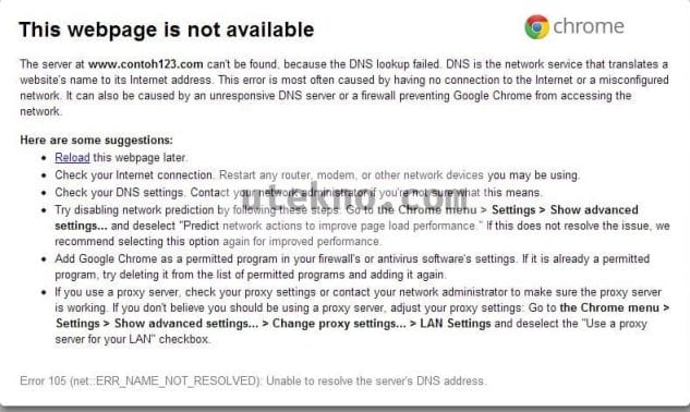 google-chrome-this-webpage-not-available