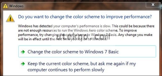windows 7 color scheme warning