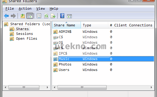 windows shared folders management