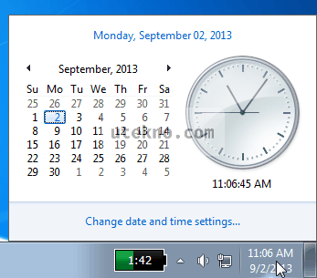 windows 7 date and time taskbar