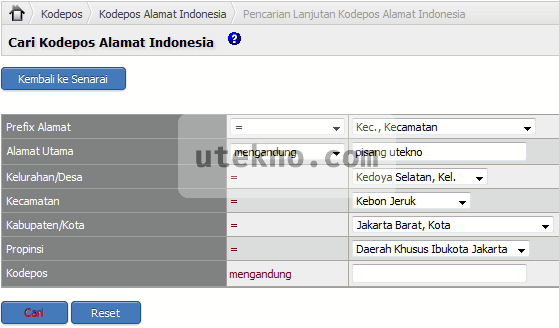 pencarian-lanjutan-kodepos-alamat-indonesia