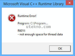 windows runtime error r6016