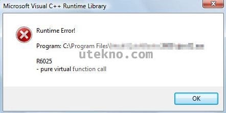 windows runtime error r6025