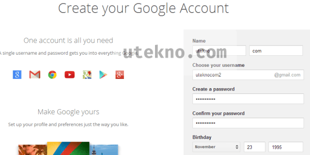 create your google account 1