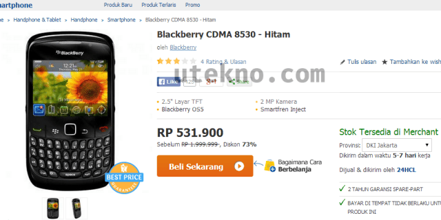lazada indonesia blackberry cdma 8530 hitam