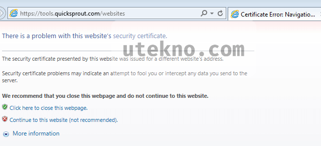 ie11 certificate error navigation blocked