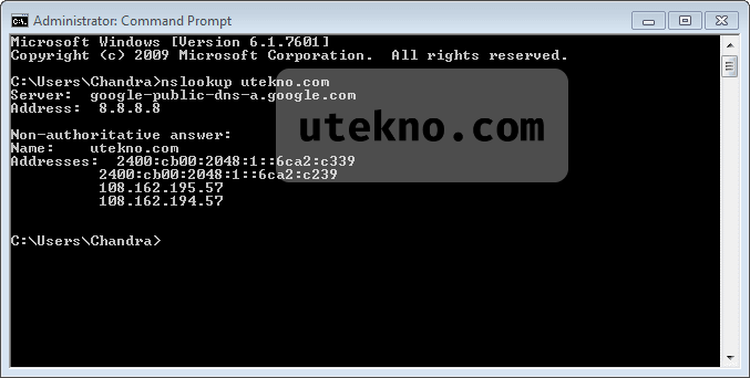 Cara mengetahui IP address website – uTekno