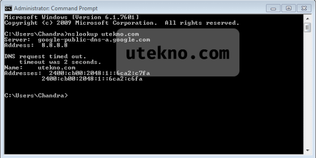 windows 7 command prompt nslookup