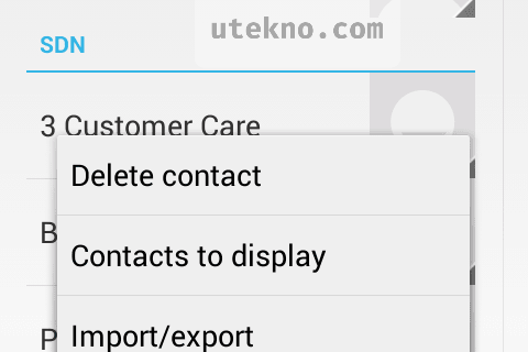 android contacts menu