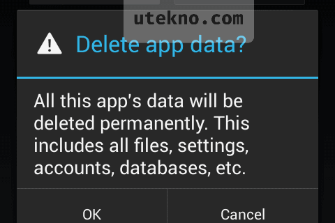 android contacts storage clear data