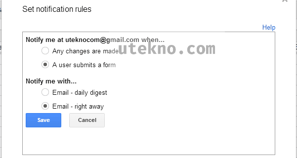 google form notification rules
