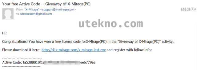 x-mirage-email-active-code