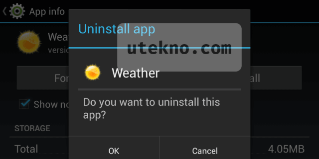 android uninstall app