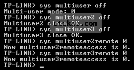 tp link sys multiuser off