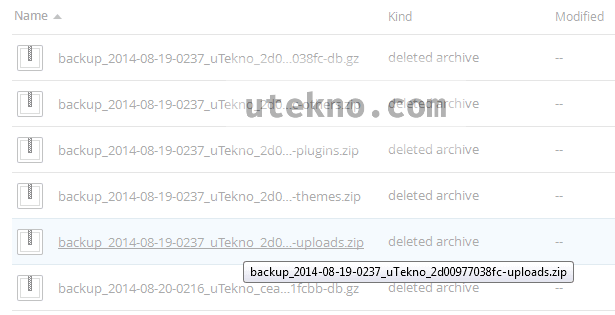 dropbox deleted archive file list