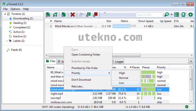 utorrent files priority