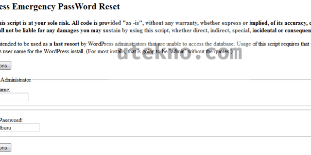 wordpress emergency password reset