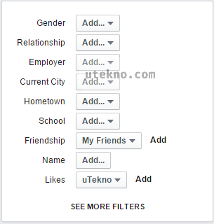 facebook graph search filter