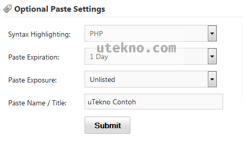 pastebin-optional-paste-settings