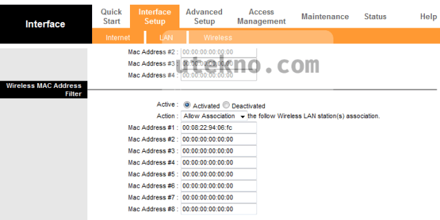 tp link interface setup wireless mac address filter