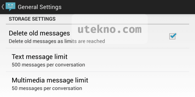 android messaging storage settings