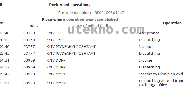 ukraine post tracking details