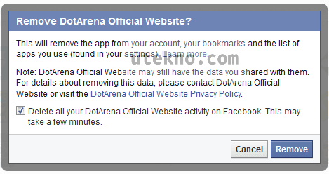 facebook remove app
