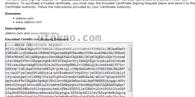cpanel generated certificate signing request
