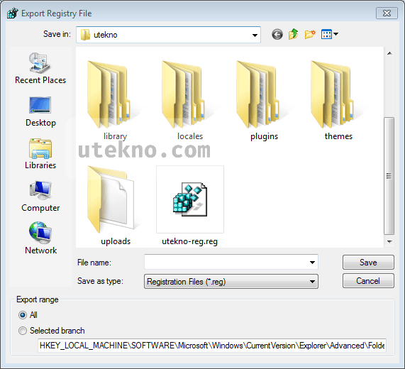 export-registry-file