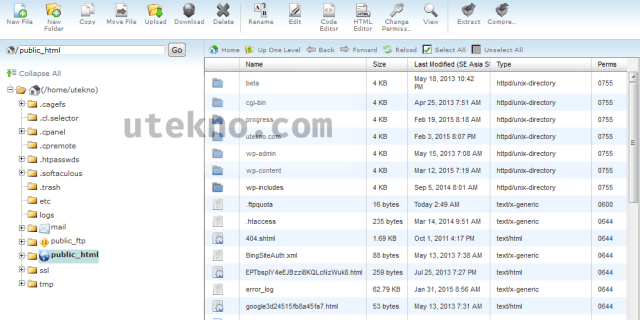 cpanel file manager public html