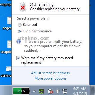 windows 7 consider replacing your battery
