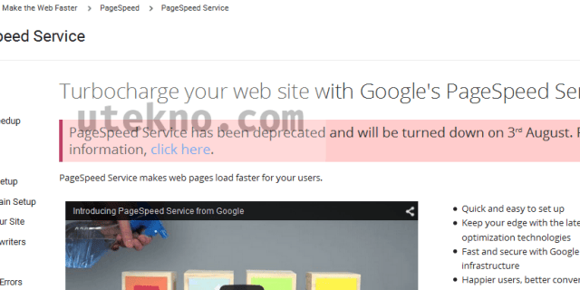 google pagespeed service deprecated