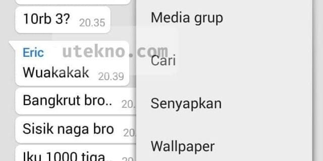 whatsapp grup menu