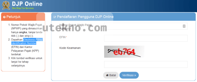 pendaftaran-pengguna-djp-online