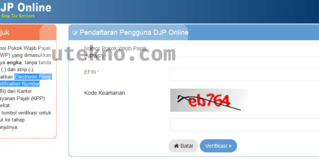 pendaftaran pengguna djp online