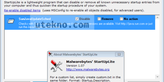 Malwarebytes StartUpLite