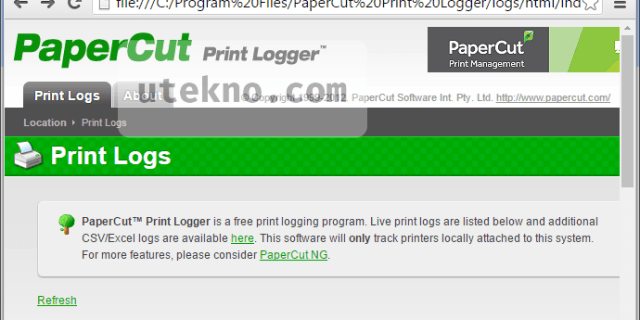 PaperCut Print Logger Print Logs