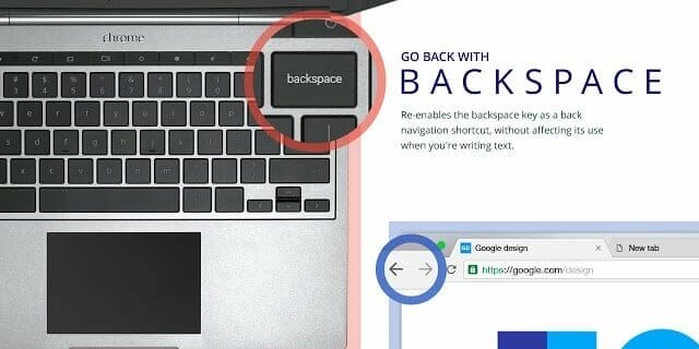 go back with backspace