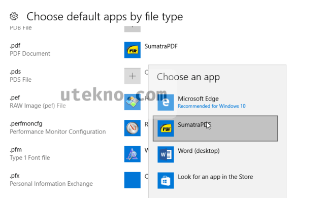windows 10 choose default apps by file type