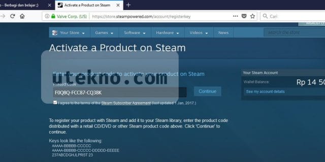activate a product on steam