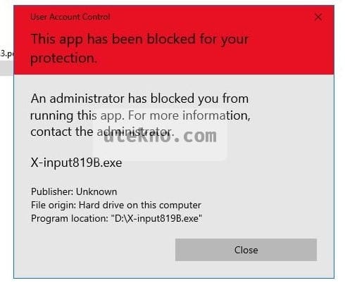 windows 10 app has been blocked protection