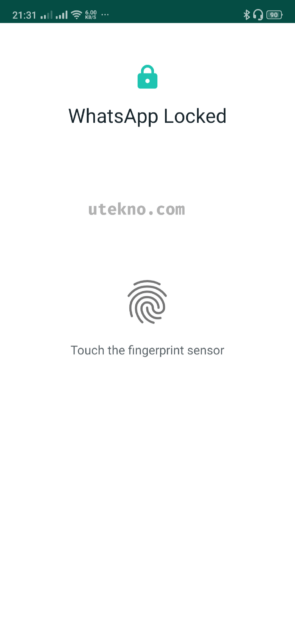 whatsapp fingerpint unlock