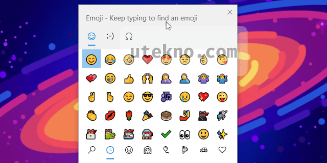 windows 10 panel emoji